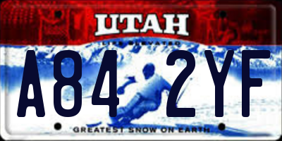 UT license plate A842YF