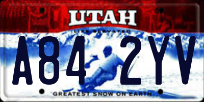 UT license plate A842YV