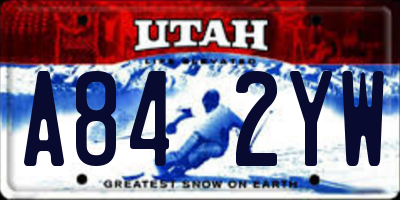 UT license plate A842YW
