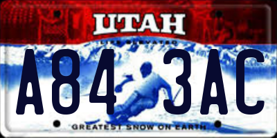 UT license plate A843AC