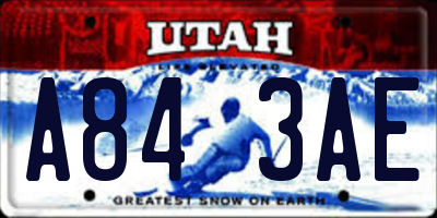 UT license plate A843AE