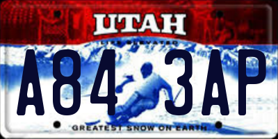 UT license plate A843AP