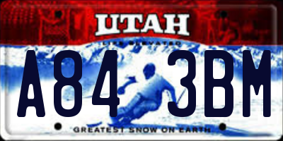 UT license plate A843BM