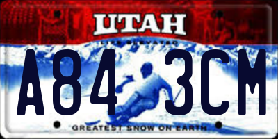 UT license plate A843CM