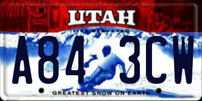 UT license plate A843CW