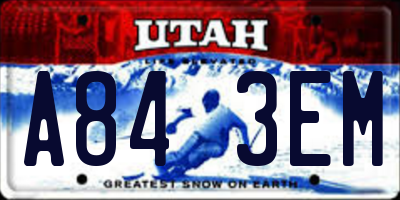UT license plate A843EM