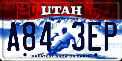UT license plate A843EP