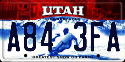 UT license plate A843FA