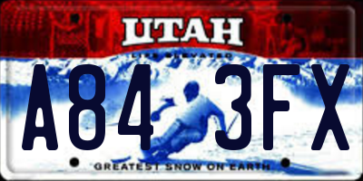 UT license plate A843FX