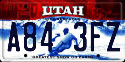 UT license plate A843FZ