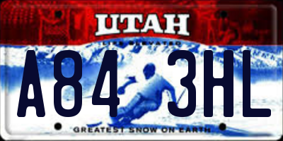 UT license plate A843HL