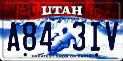 UT license plate A843IV