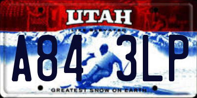 UT license plate A843LP