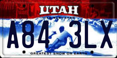UT license plate A843LX