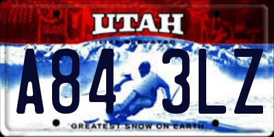 UT license plate A843LZ
