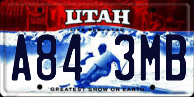 UT license plate A843MB