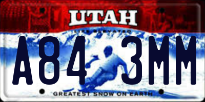 UT license plate A843MM