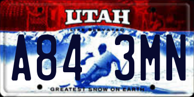 UT license plate A843MN