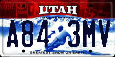 UT license plate A843MV