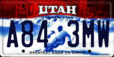 UT license plate A843MW