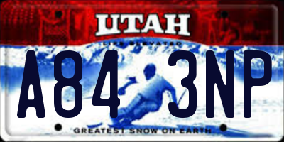UT license plate A843NP