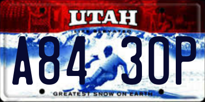 UT license plate A843OP