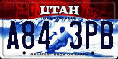 UT license plate A843PB