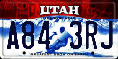 UT license plate A843RJ