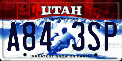 UT license plate A843SP