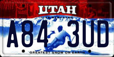 UT license plate A843UD