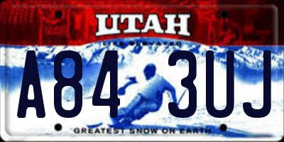UT license plate A843UJ