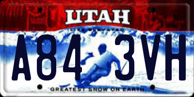 UT license plate A843VH
