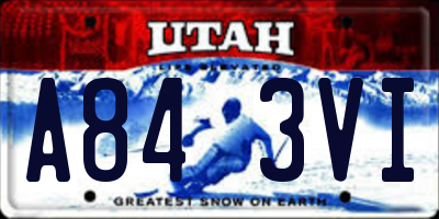 UT license plate A843VI