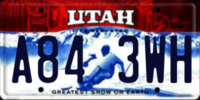 UT license plate A843WH