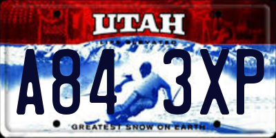 UT license plate A843XP
