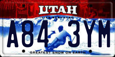 UT license plate A843YM