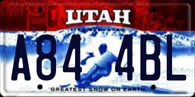 UT license plate A844BL