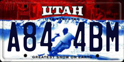 UT license plate A844BM
