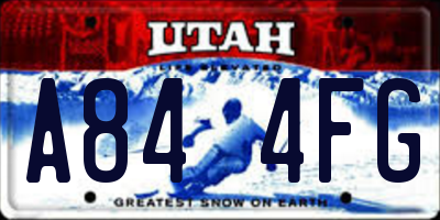 UT license plate A844FG