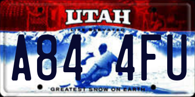 UT license plate A844FU