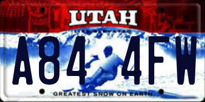 UT license plate A844FW