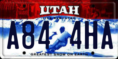 UT license plate A844HA