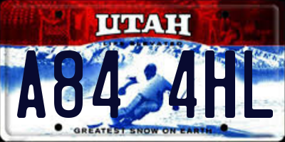 UT license plate A844HL