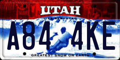UT license plate A844KE