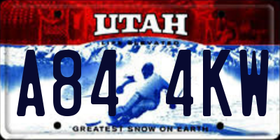 UT license plate A844KW