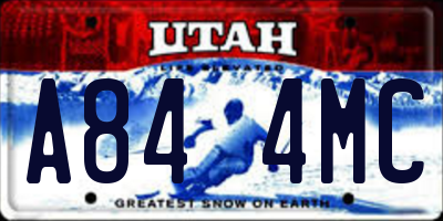 UT license plate A844MC