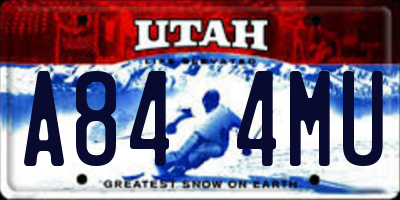 UT license plate A844MU