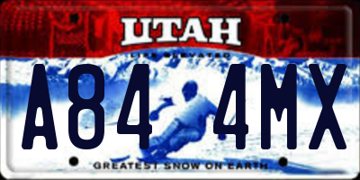 UT license plate A844MX
