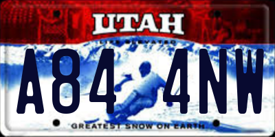 UT license plate A844NW