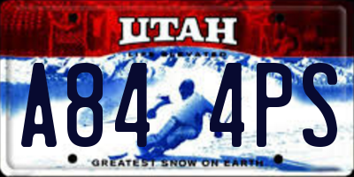 UT license plate A844PS